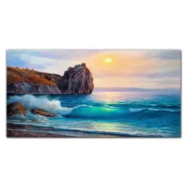 panel-hartowany-malarstwo-ocean-wybrzeze-100x50-cm