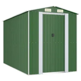 szopa-ogrodowa-zielona-192x357x223-cm-stal-galwanizowana