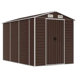 szopa-ogrodowa-brazowa-191x300x198-cm-stal-galwanizowana