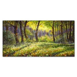 panel-szklany-do-kuchni-las-kwiaty-przyroda-100x50