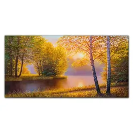 kuchnia-panel-szklo-kwiaty-rzeka-przyroda-100x50