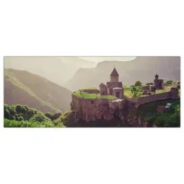 obraz-na-szkle-foto-kosciol-klif-krajobraz-125x50