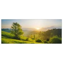 obraz-szklany-foto-obraz-gory-zachod-slonca-125x50