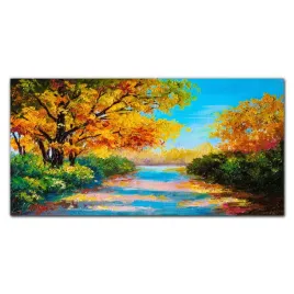 panel-szklany-drzewa-sciezka-jesien-natura-100x50