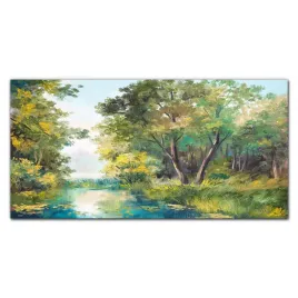kuchnia-panel-szklo-las-woda-drzewa-niebo-100x50