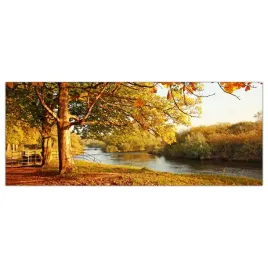 obraz-na-szkle-foto-jesien-park-krajobraz-125x50