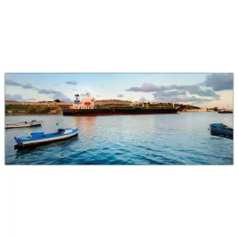obraz-na-szkle-foto-statek-zatoka-krajobraz-125x50