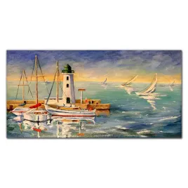 panel-szklany-port-statki-latarnia-morska-100x50