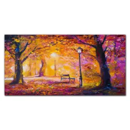 lacobel-szklo-las-park-drzewa-lampa-lawka-100x50