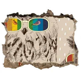 dziura-3d-fototapeta-naklejka-sowy-w-okularach