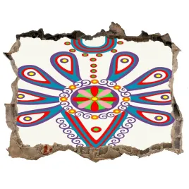 dziura-3d-fototapeta-naklejka-polski-wzor-ludowy