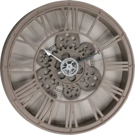 zegar-scienny-obrotowy-mechanizm-rzymskie-cyfry-brazowy-39cm