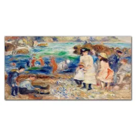 panel-hartowany-wybrzeze-ludzie-fale-skaly-100x50