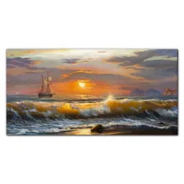 kuchenny-panel-wybrzeze-fale-zachod-slonca-100x50