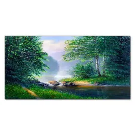 szklo-hartowane-panel-las-rzeka-krajobraz-100x50