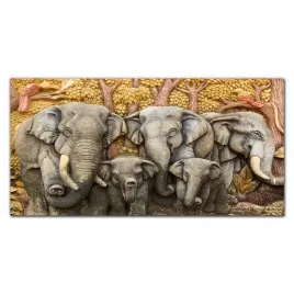 szklo-panel-kuchnia-zwierzeta-slonie-drzewa-100x50