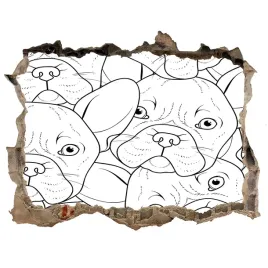 dziura-3d-fototapeta-naklejka-buldogi-francuskie