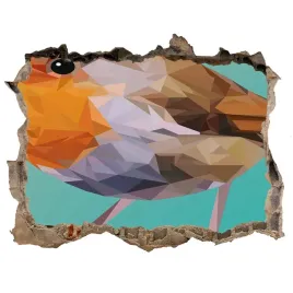 dziura-3d-fototapeta-naklejka-ptak-rudzik-168x113