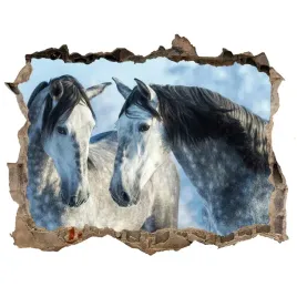dziura-3d-fototapeta-naklejka-szare-konie-zima