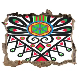 dziura-3d-fototapeta-na-sciane-polski-wzor-ludowy