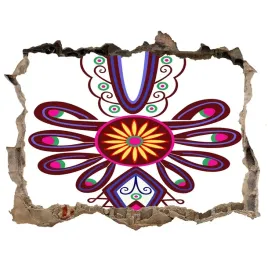 dziura-3d-fototapeta-na-sciane-polski-wzor-ludowy