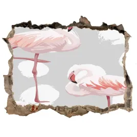 dziura-3d-fototapeta-naklejka-flamingi-168x113