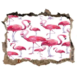 dziura-3d-fototapeta-na-sciane-naklejka-flamingi