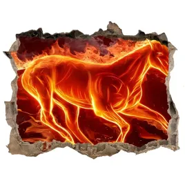 dziura-3d-fototapeta-na-sciane-kon-w-plomieniach