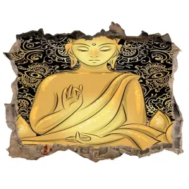 dziura-3d-foto-tapeta-naklejka-siedzacy-budda