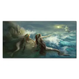 panele-do-kuchni-syreny-ocean-statek-burza-140x70