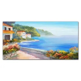 panel-szklany-wybrzeze-kwiaty-morze-niebo-140x70