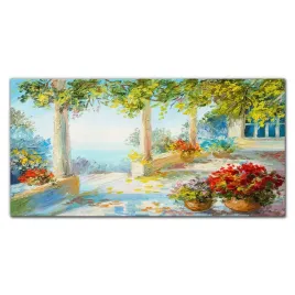 foto-obraz-szklany-na-sciane-grecki-ogrod-120x60