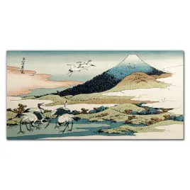 obraz-szklany-gora-ptaki-japonski-styl-120x60-cm