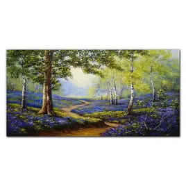 foto-obraz-na-szkle-las-drzewo-kwiaty-120x60-cm