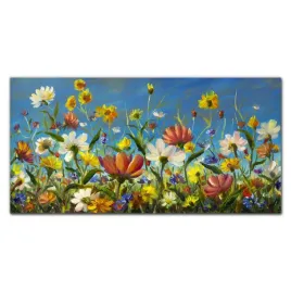 foto-obraz-szklany-malarstwo-kwiaty-laka-120x60-cm