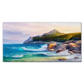 obraz-szklany-malarstwo-las-wybrzeze-morze-120x60