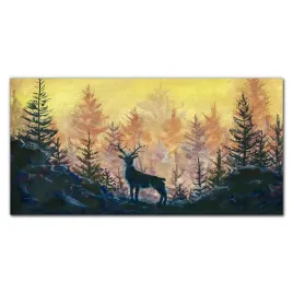 obraz-szklany-na-sciane-las-zwierze-jelen-120x60