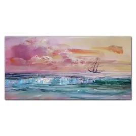 obraz-szklany-malarstwo-ocean-morze-statek-120x60
