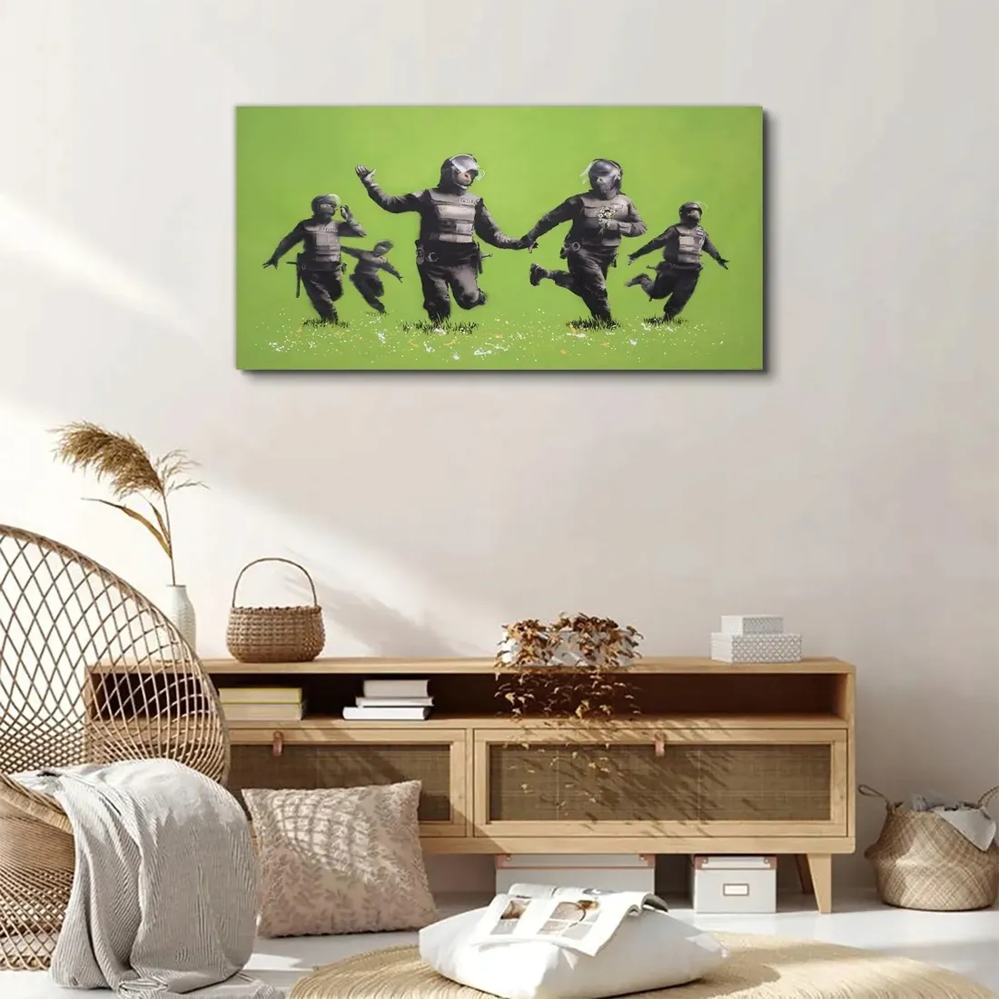 obraz-scienny-na-plotnie-banksy-zielony-100x50-cm-stan-nowy