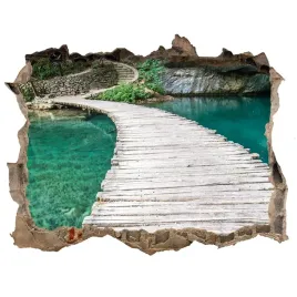 dziura-3d-w-scianie-naklejka-jeziora-plitwickie