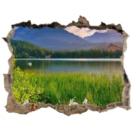 dziura-3d-w-scianie-na-sciane-jezioro-w-gorach