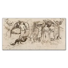 obraz-z-nadrukiem-szklany-tubylcy-gauguin-120x60