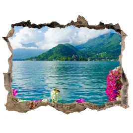 naklejka-fototapeta-na-sciane-kwiaty-nad-jeziorem