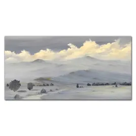 obraz-szklany-malarstwo-zima-gory-chmury-120x60-cm