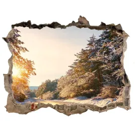 naklejka-fototapeta-3d-droga-w-lesie-zima-168x113