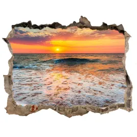 dziura-3d-w-scianie-naklejka-zachod-nad-morzem