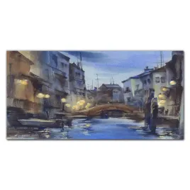 obraz-szklany-most-lodzie-rzeka-miasto-120x60-cm
