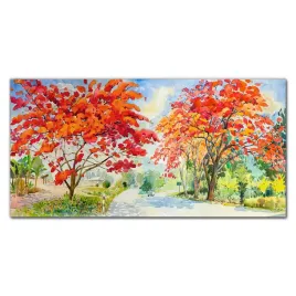 szklany-obraz-drzewa-kwiaty-droga-niebo-120x60-cm
