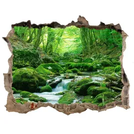 naklejka-fototapeta-3d-widok-strumien-w-lesie