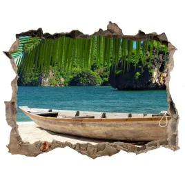 naklejka-fototapeta-3d-na-sciane-lodka-na-plazy
